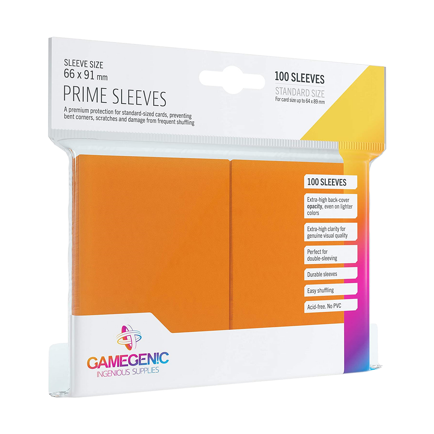 Non-Glare Sleeves Prime Orange 66 X 91 mm