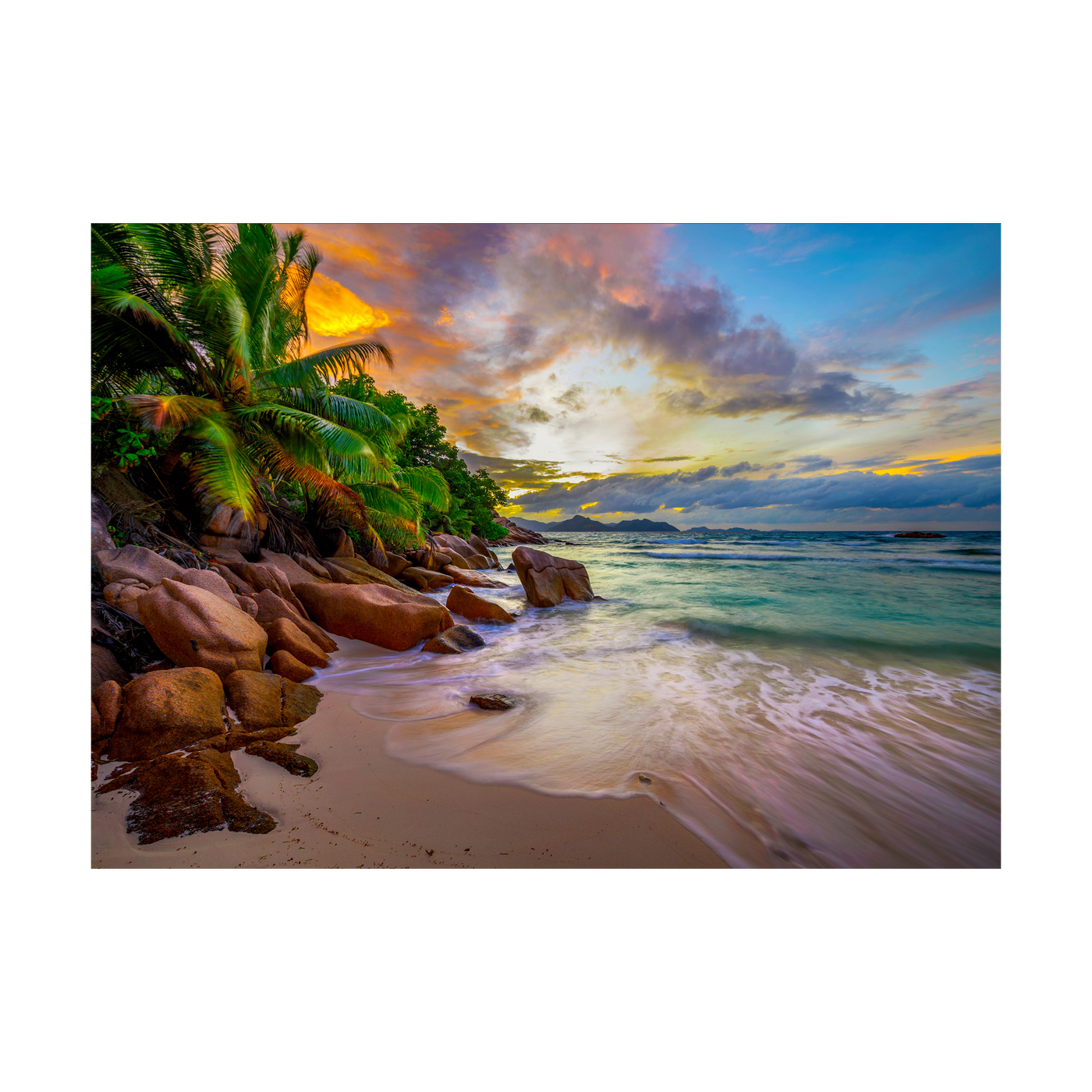 Seychelles Beach at Sunset - 1000 brikker