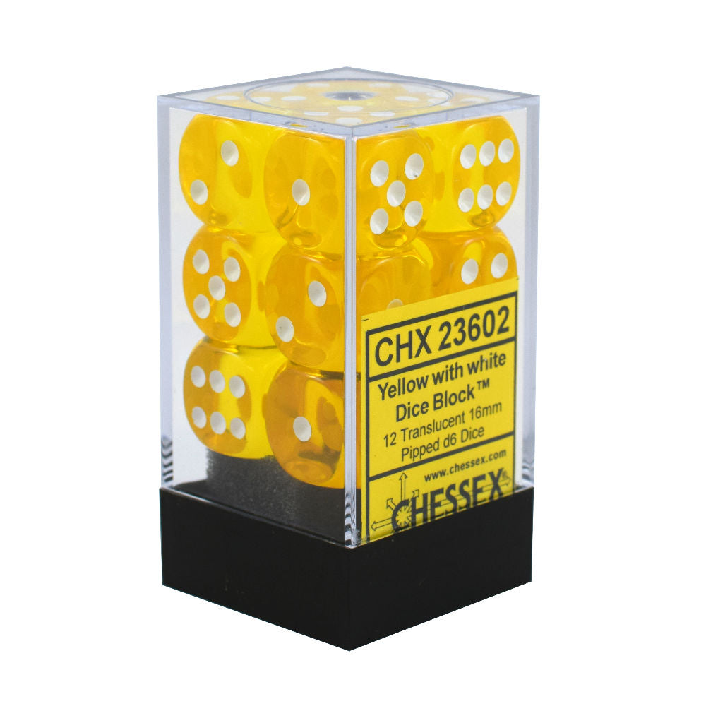 12 pieces of clear yellow dice – Games