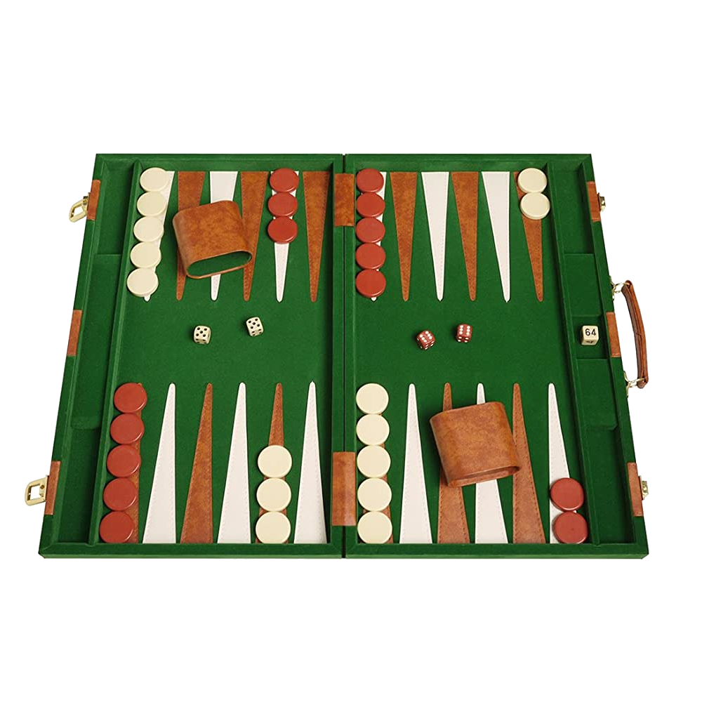 38 cm Grøn Velour Backgammon