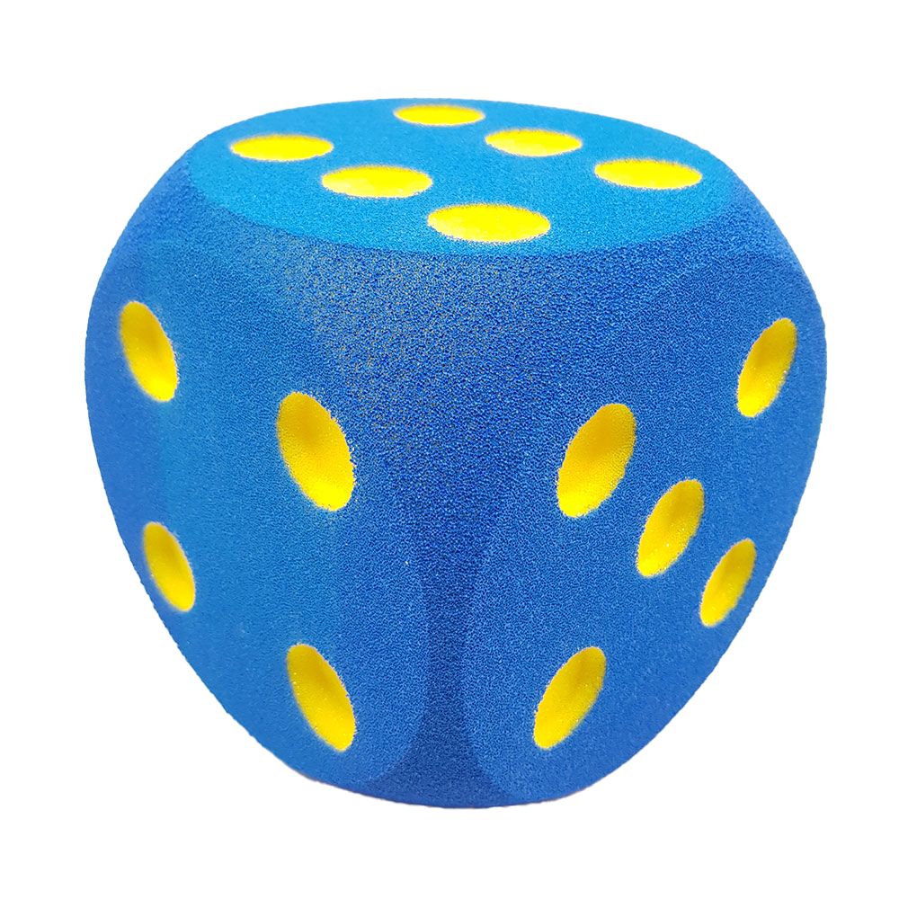 Skumterning med gule prikker (16 cm)