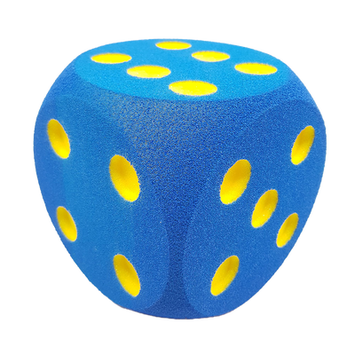 Skumterning med gule prikker (16 cm)