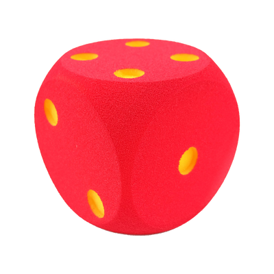 Skumterning med gule prikker (16 cm)