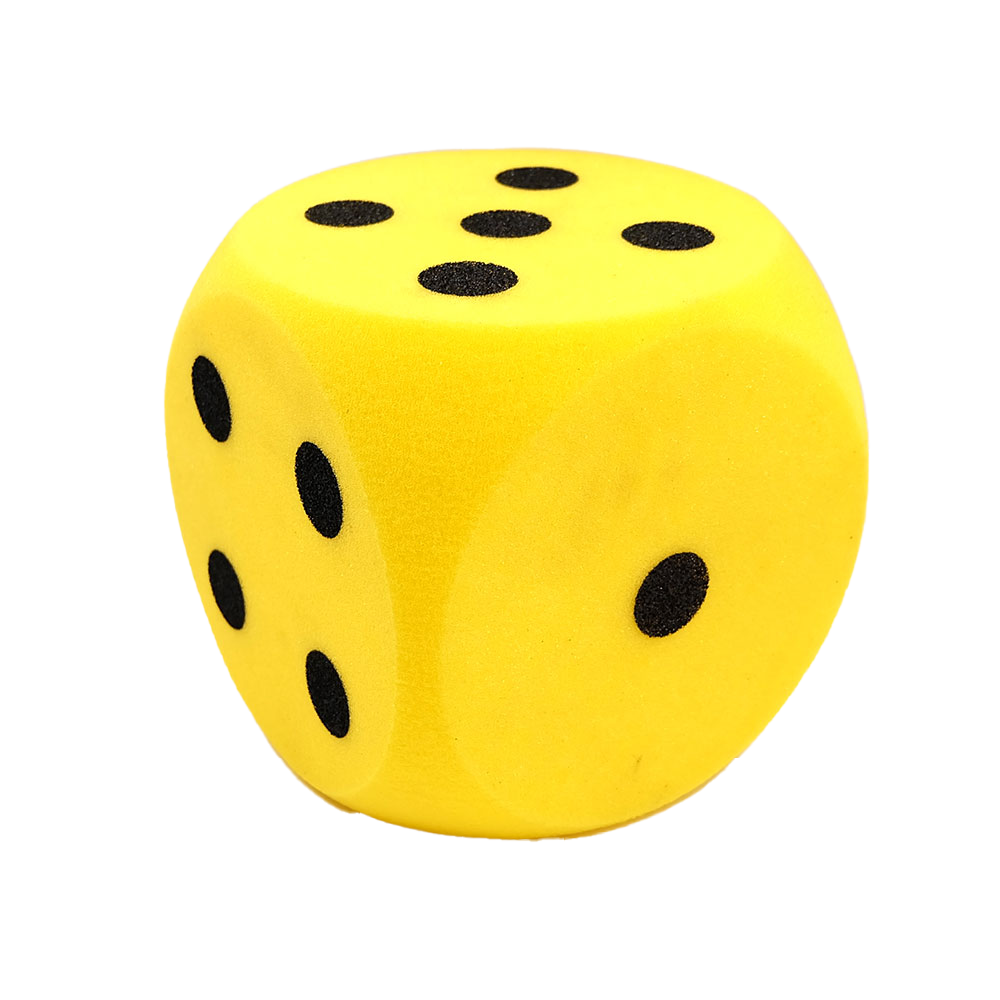 Skumterning med sorte prikker (16 cm)