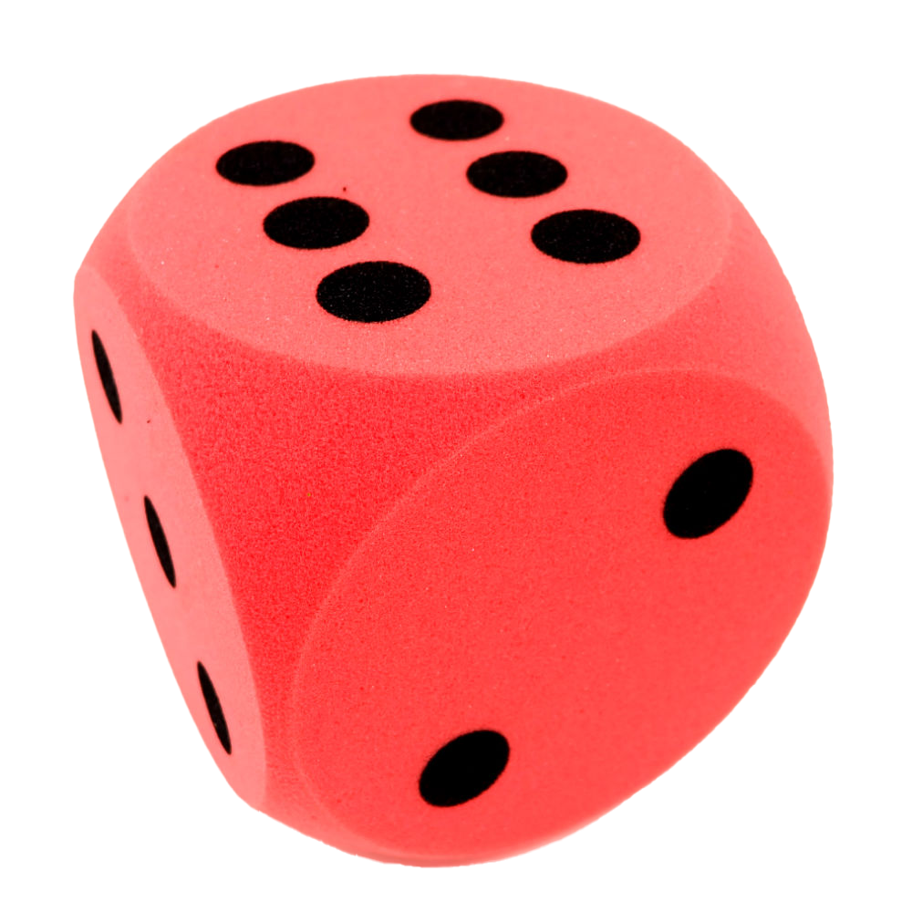 Skumterning med sorte prikker (16 cm)