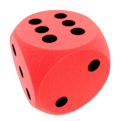 Skumterning med sorte prikker (16 cm)