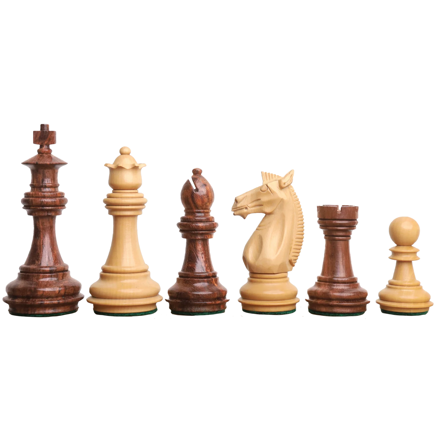 Lyse/Brune Meghdoot Staunton skakbrikker (83 mm)