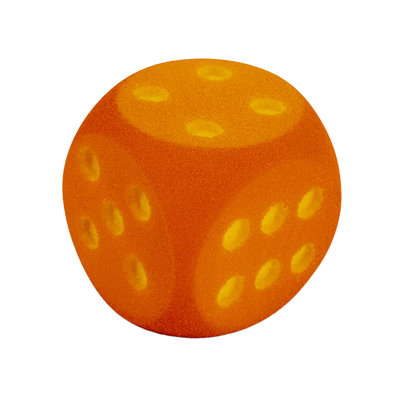 Skumterning med gule prikker (16 cm)