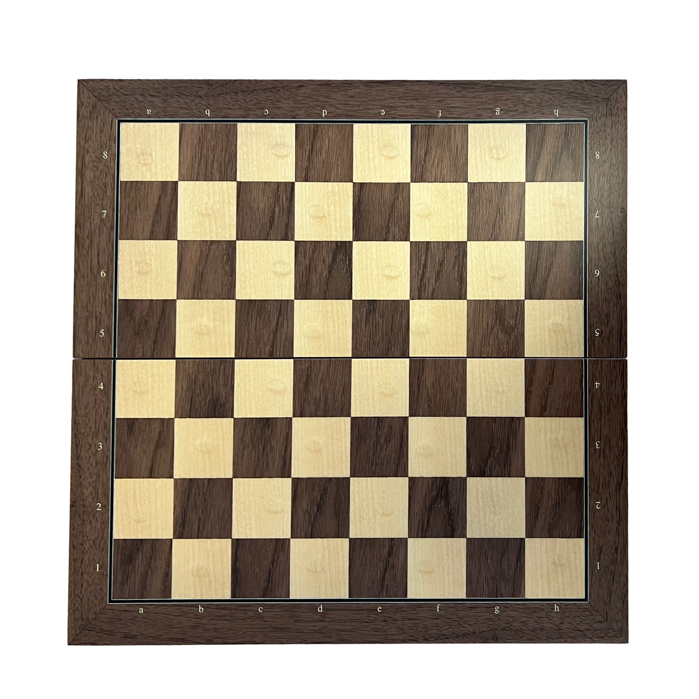 Foldbart skakbræt i valnød/ahorn med notation (35 mm)