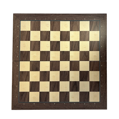 Foldbart skakbræt i valnød/ahorn med notation (35 mm)