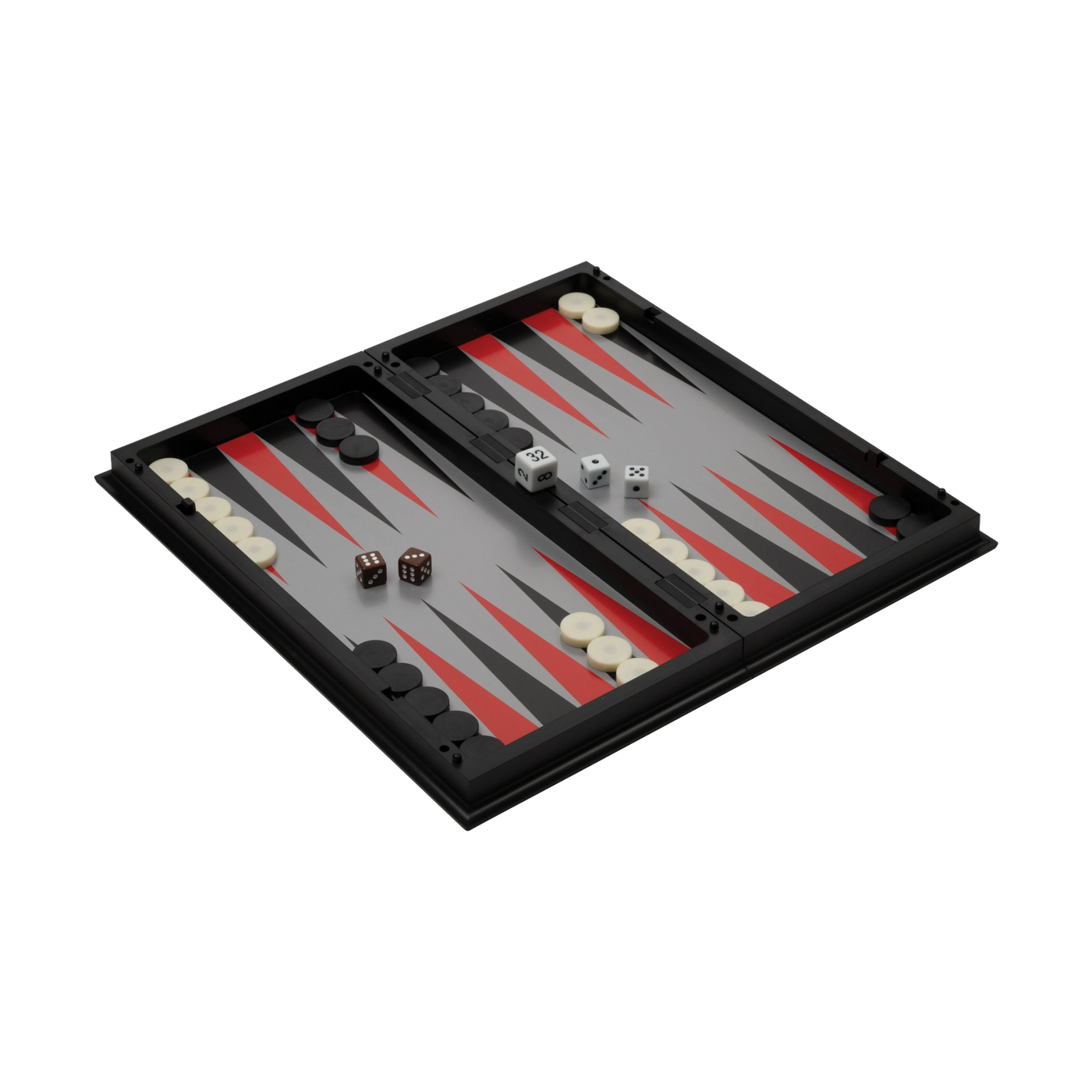 31,5 cm Skak + Backgammon i Plastik