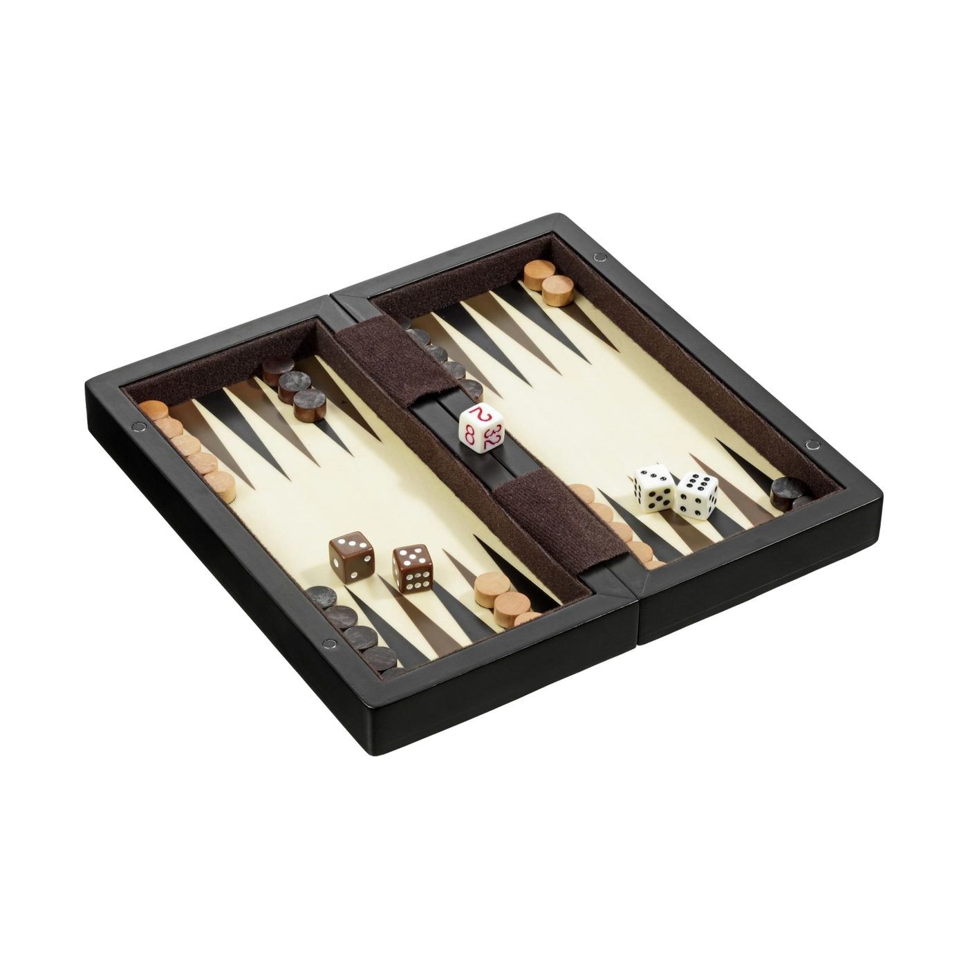 20 cm Magnetisk Skak og Backgammon i Træ