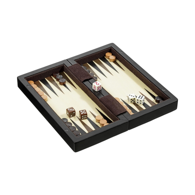 20 cm Magnetisk Skak og Backgammon i Træ