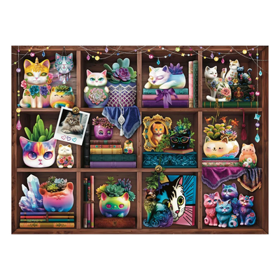 Cubby Cats and Succulents - 500 brikker