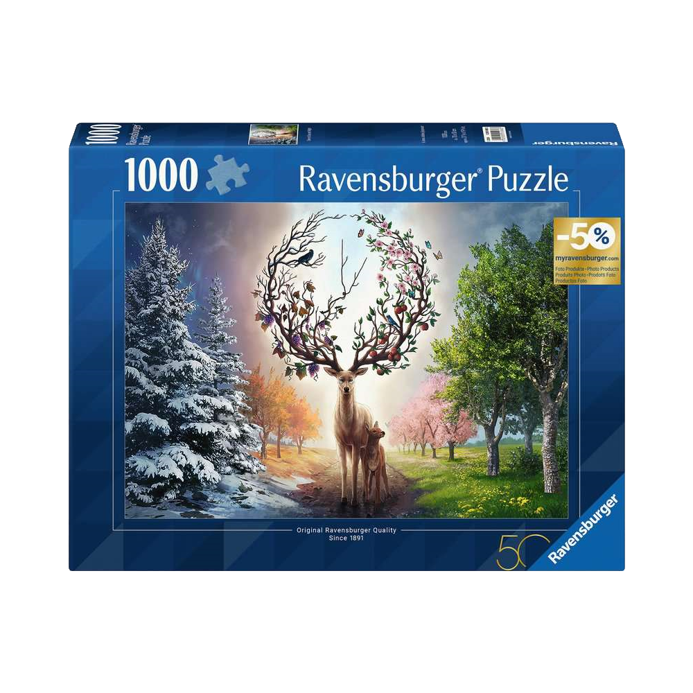 Deer at Day and Night - 1000 brikker