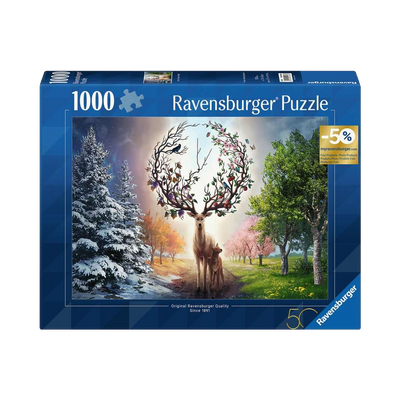 Deer at Day and Night - 1000 brikker