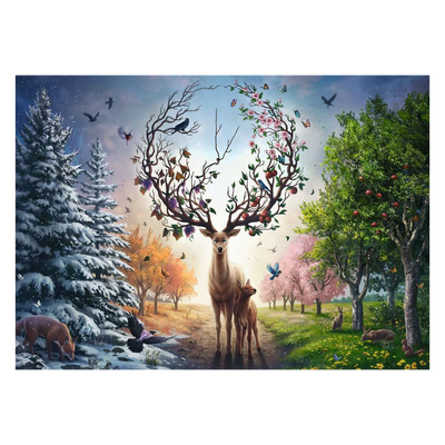 Deer at Day and Night - 1000 brikker