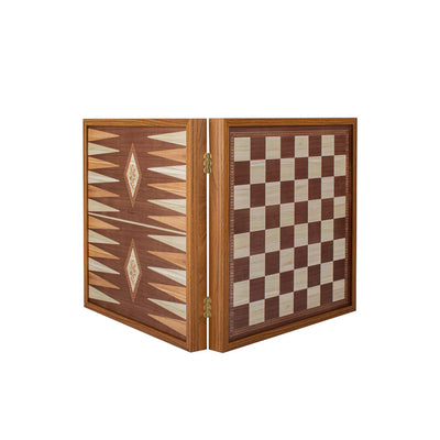 4 Klassiske Spil Kombo Træ Valnøddereplika