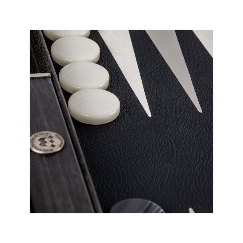 Premium Backgammon Træ Kunstlæder Sort 48 x 30 cm