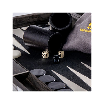 Premium Backgammon Træ Kunstlæder Sort 48 x 30 cm