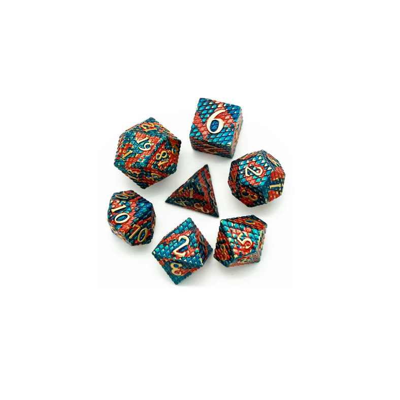 Rollespilsterninger Metal Dragon Scale Blue Fire Blå Orange