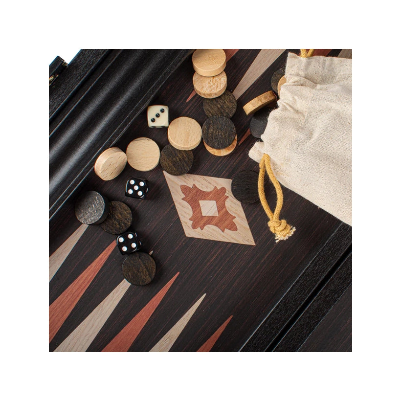 Backgammon Træ Sort/Brun Manopoulos 48x30CM