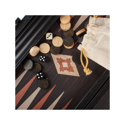 Backgammon Træ Sort/Brun Manopoulos 48x30CM