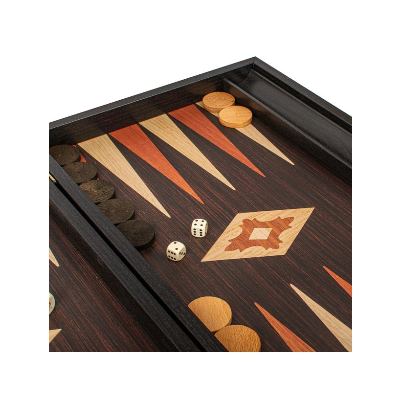 Backgammon Træ Sort/Brun Manopoulos 48x30CM
