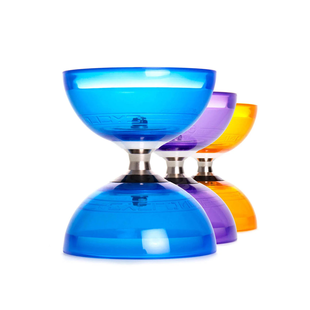 Juggle Dream Cyclone Quartz Diabolo Jongleerset – Kogellager Professionele Diabolo met Aluminiumstaven, Online Leervideo – Jongleerspeelgoed (Oranje