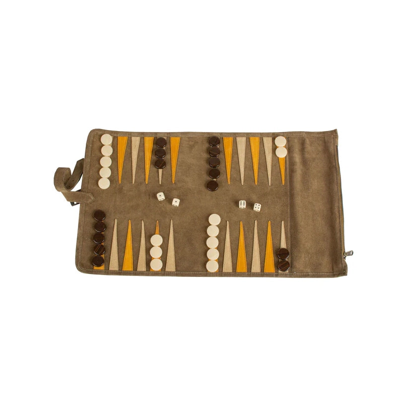 Luksus Backgammon Rulle Khaki Brun