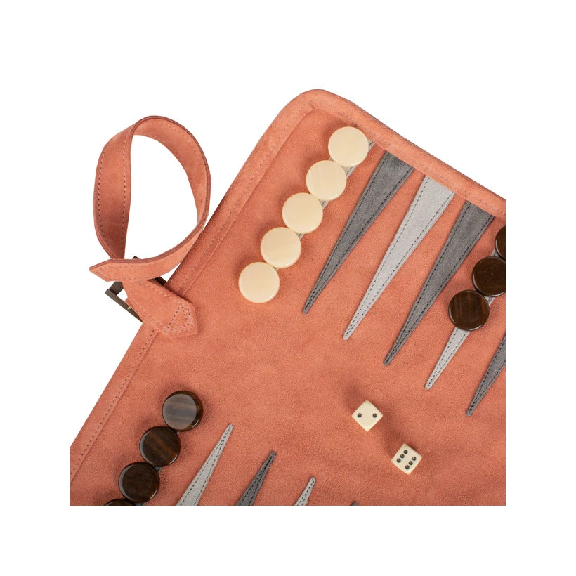 Luksus Backgammon Rulle Laksefarvet