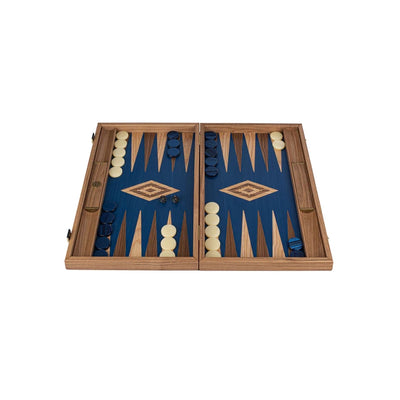Premium Backgammon Blå Valnød Træ 48 x 30 CM