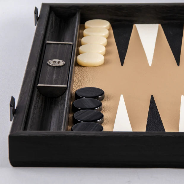 Backgammon Træ Kunstlæder Mocha Brown Manopoulos 48x30cm