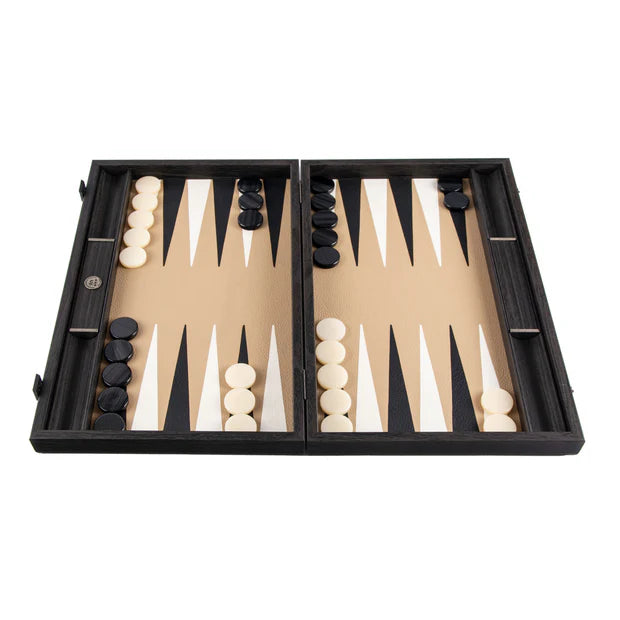 Backgammon Træ Kunstlæder Mocha Brown Manopoulos 48x30cm