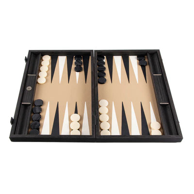 Backgammon Træ Kunstlæder Mocha Brown Manopoulos 48x30cm