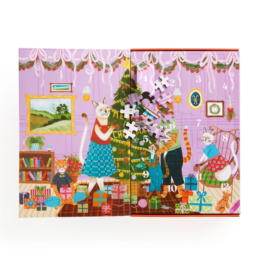 Puslespil Meowy Christmas 12 Days Of Puzzle Galison - 500 brikker