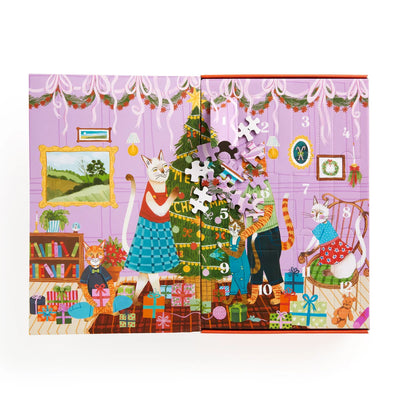 Puslespil Meowy Christmas 12 Days Of Puzzle Galison - 500 brikker