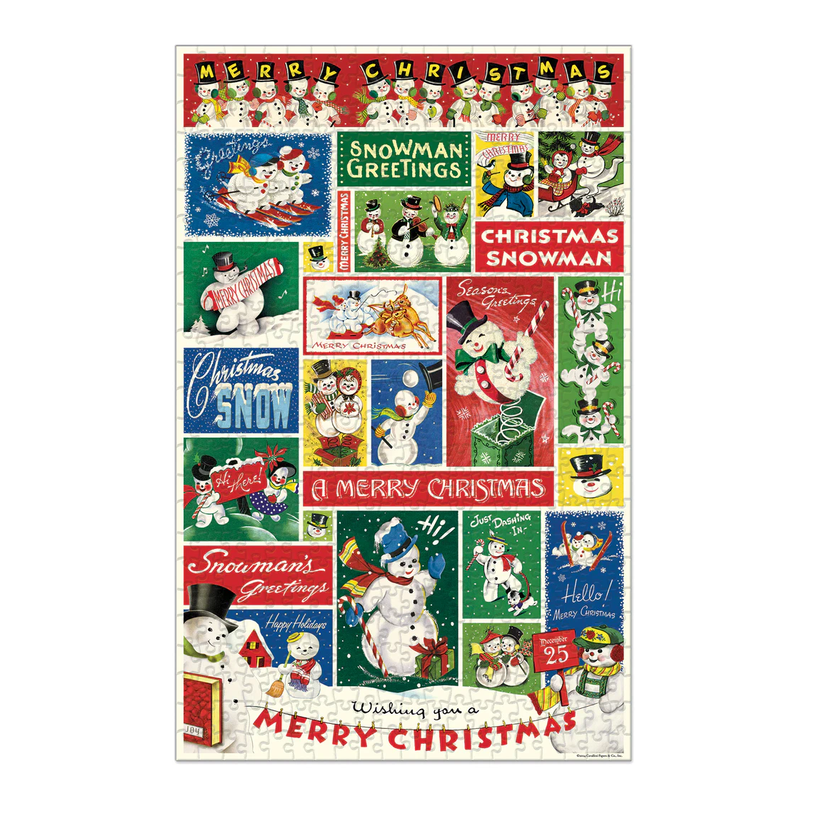 Puslespil Snowmen Christmas Cavallini - 500 brikker