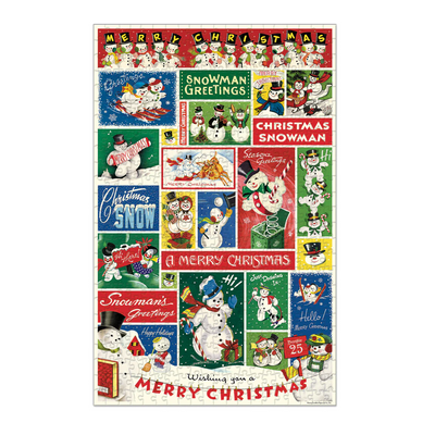 Puslespil Snowmen Christmas Cavallini - 500 brikker