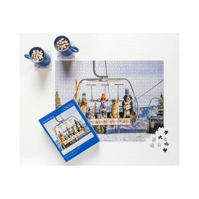 Puslespil Aspen - Chairlift Pups - 1000 brikker