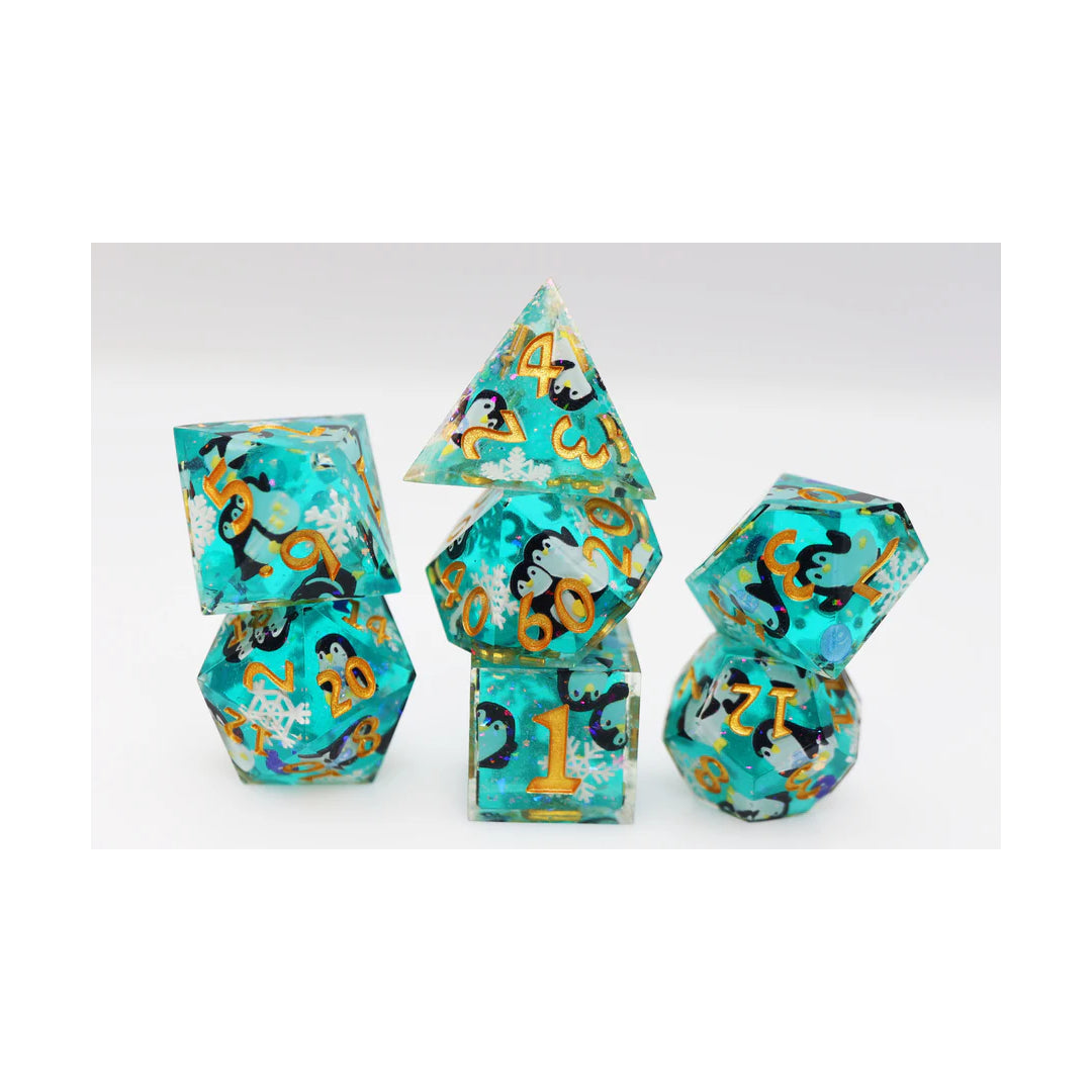 Luksus rollespilsterninger resin med pingviner