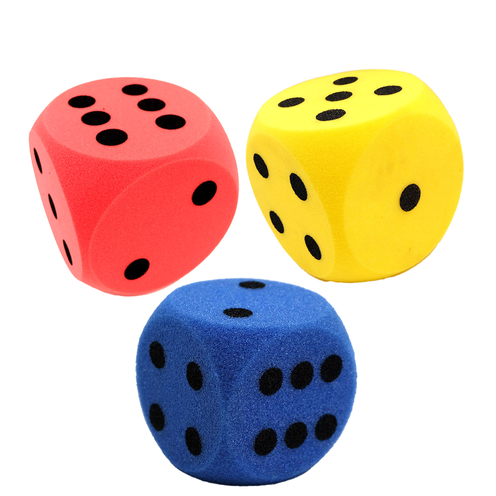 Skumterning med sorte prikker (16 cm)