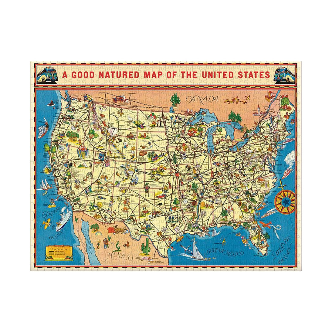 Map Of USA - 1000 brikker
