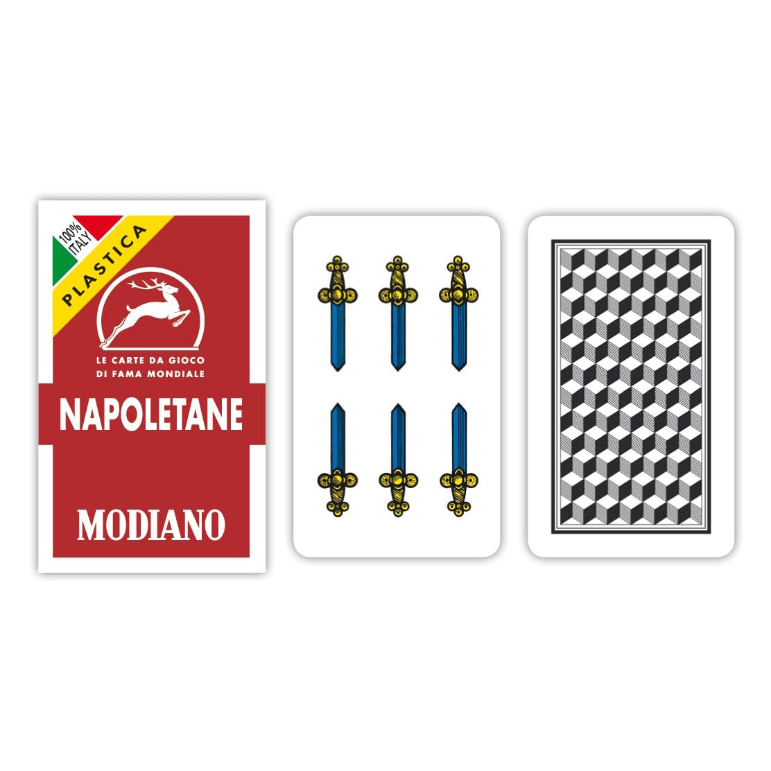 Spillekort Napoletane Plastik Rød