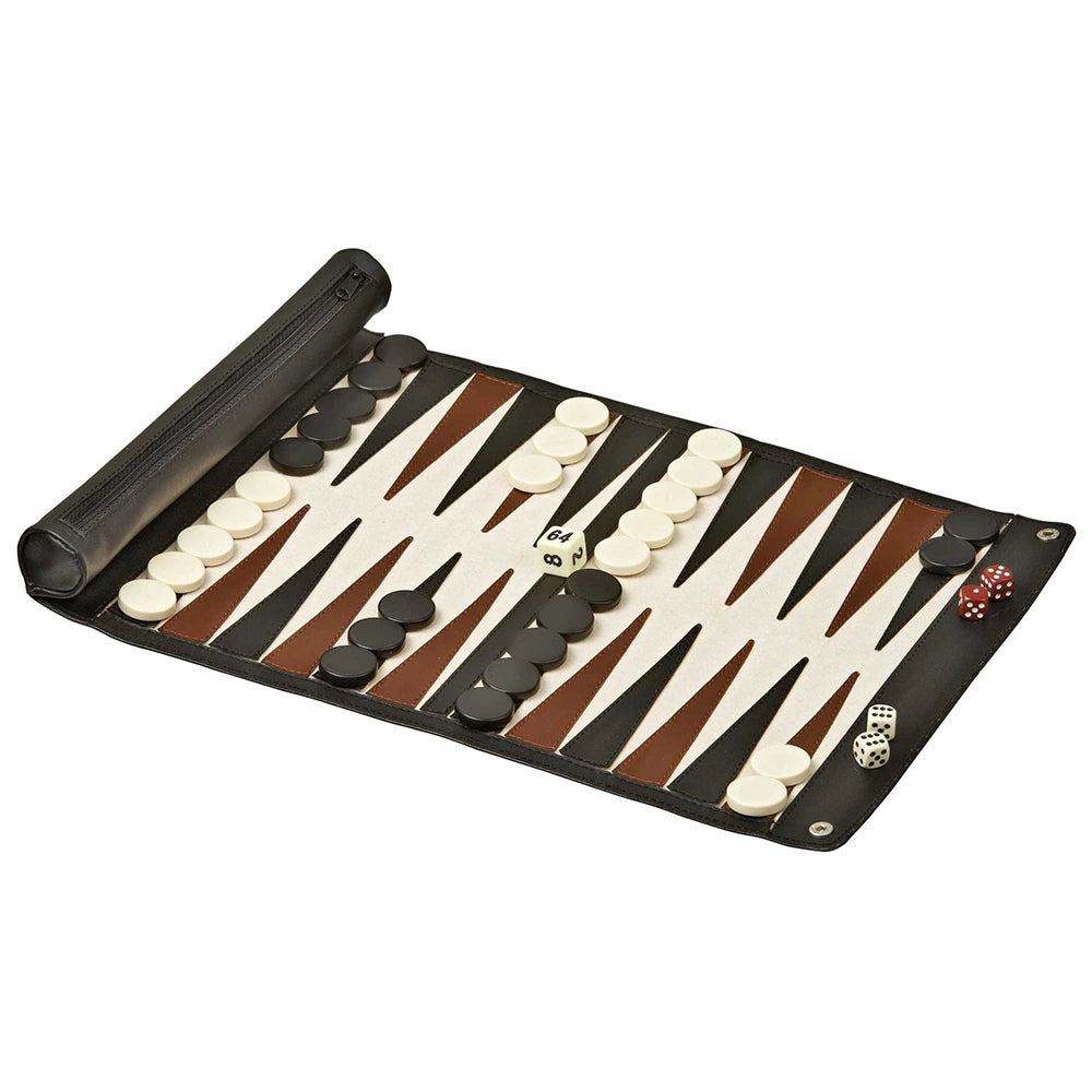 Backgammon Rulle i Kunstlæder