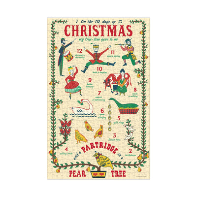 Puslespil 12 Days Of Christmas Cavallini - 500 brikker
