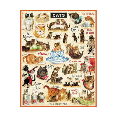 Puslespil Vintage Cats Cavallini - 1000 brikker