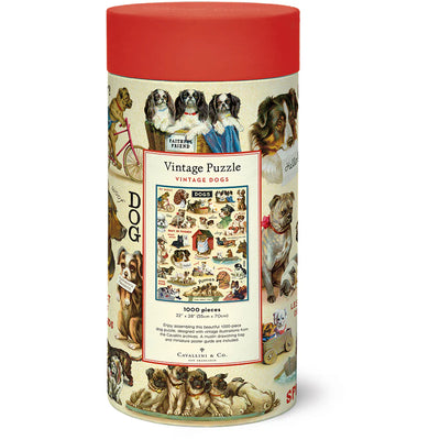 Puslespil Vintage Dogs Cavallini - 1000 brikker