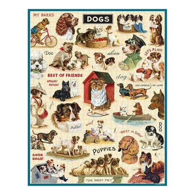 Puslespil Vintage Dogs Cavallini - 1000 brikker