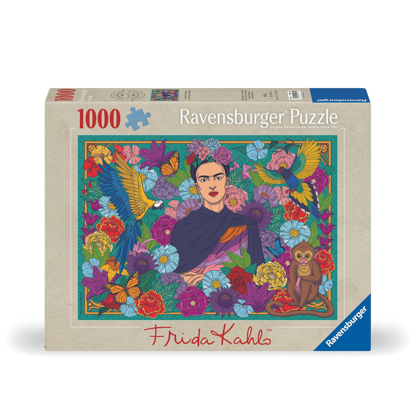 Frida Kahlos Paradise Parrot Monkey And Blooms - 1000 Brikker